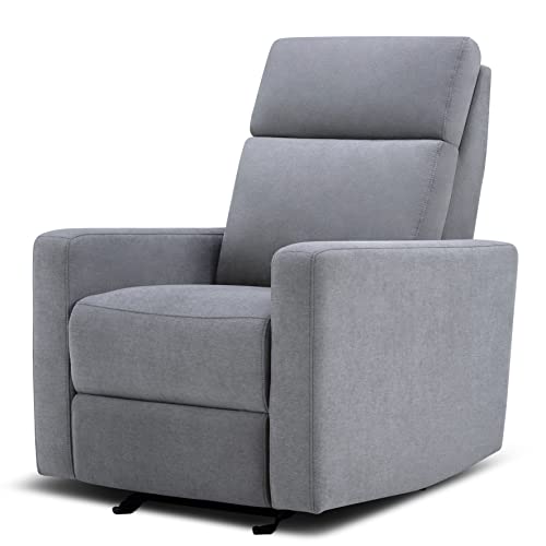Nurture& The Glider Premium Power Recliner Nursery Glider Chair with Adjustable Head Support | Designed with a Thoughtful Combination of Function and Comfort | Built-in USB Charger (Gray)