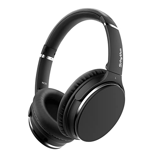 Srhythm NC25 Active Noise Cancelling Headphones Bluetooth 5.0,ANC Stereo Headset Over-Ear with Hi-Fi,Mic,50H Playtime,Voice Assistant,Low Latency Game Mode
