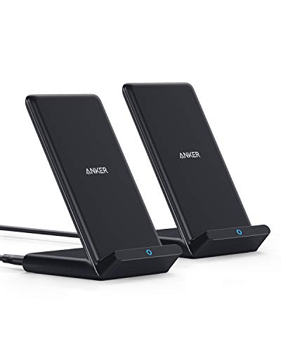 Anker 2 Pack 313 Wireless Charger (Stand), Qi-Certified for iPhone 12, 12 Pro Max, SE, 11, 11 Pro, 11 Pro Max, XR, XS Max, 10W Fast-Charging Galaxy S20, S10 (No AC Adapter)