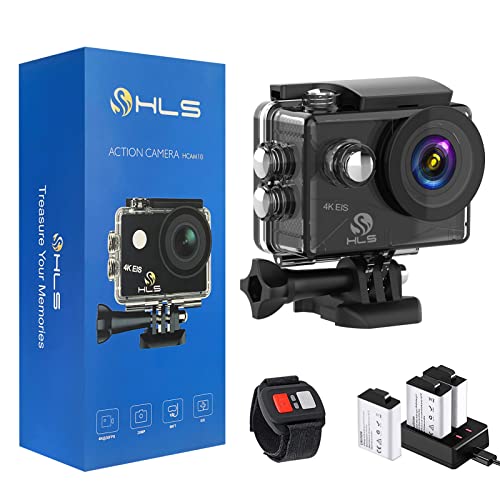 Sport Action Camera 4K with 3 Batteries 1350mAh Underwater Camera with Waterproof Case Remote Outdoor Video Camera for Vlog with Wide Angle Lens HD WiFi & Accessories Mount Kit