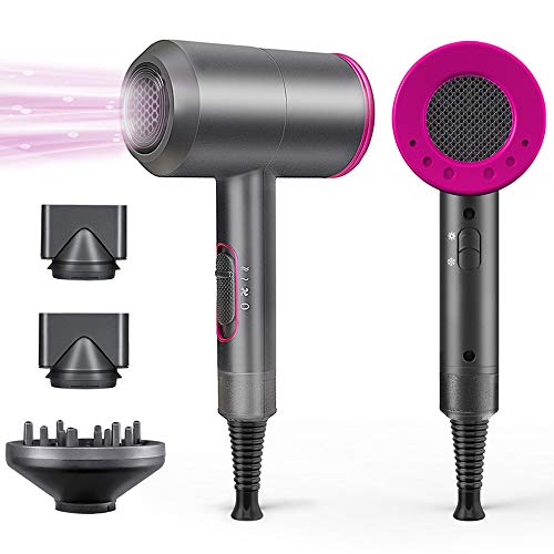 1800W Professional Hair Dryer with Diffuser Ionic Conditioning - Powerful, Fast Hairdryer Blow Dryer,AC Motor Heat Hot and Cold Wind Constant Temperature Hair Care Without Damaging Hair