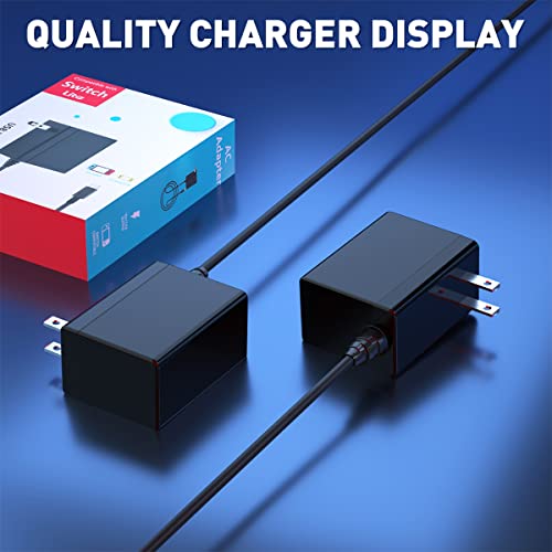Charger for Nintendo Switch and Switch Lite and Switch OLED, Support Nintendo Switch TV Dock Mode AC Power Supply Adapter, 5FT Type C Charger Cable for Switch. Output 15V2.6A Fast Charge Switch