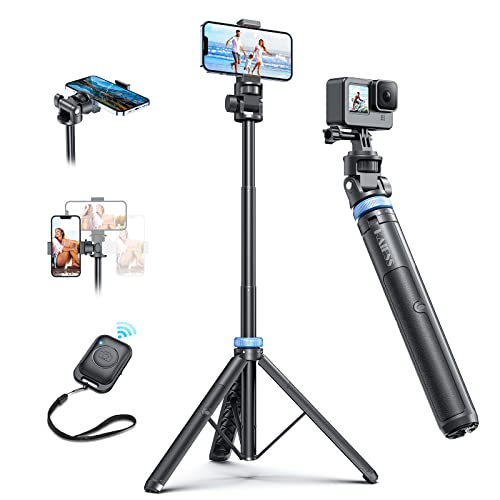 [Newest] 62" Selfie Stick Tripod with Remote - Kaiess Tripod for iPhone, High Strength Legs & Extendable Tube Tripod Stand, Fit for iPhone 13 Pro Max/13 Pro/12 Pro Max/Samsung S22/Camera/GoPro