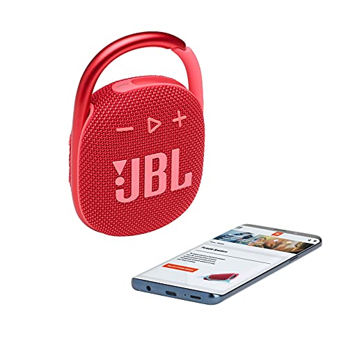 JBL Clip 4 - Portable Mini Bluetooth Speaker, big audio and punchy bass, integrated carabiner, IP67 waterproof and dustproof, 10 hours of playtime, speaker for home, outdoor and travel - (Red)