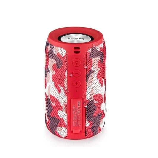 Bluetooth Speakers,MusiBaby Bluetooth Speaker,Outdoor, Portable,Waterproof,Wireless Speaker,Dual Pairing,Bluetooth 5.0,Loud Stereo,Booming Bass,1500 Mins Playtime for Home,Party,Gifts(Camo Red)
