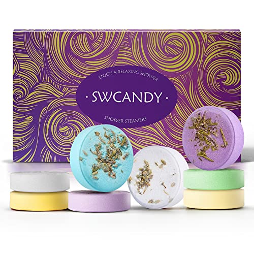 Aromatherapy Shower Steamers Gifts for Mothers day Lavender - Swcandy 8 Pcs Bath Bombs Birthday Gifts for Women, Shower Bombs with Essential Oils, Relaxation Home SPA for Women Who Has Everything
