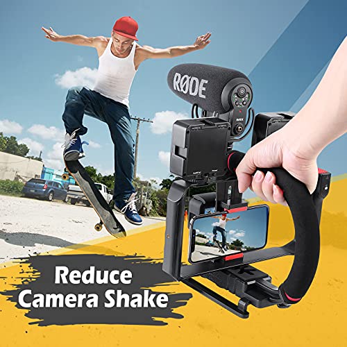 Zeadio Video Action Handheld Stabilizer with Smartphone Video Rig for All Camera Action Camera Camcorder and Smartphones