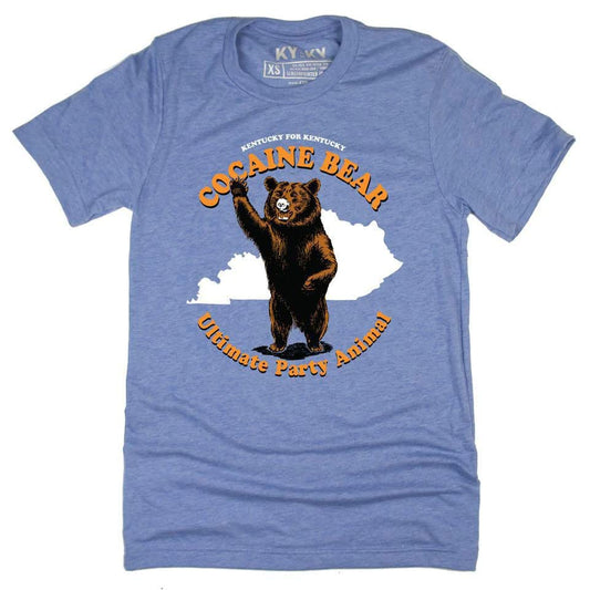 Cocaine Bear Ultimate Party Animal T-Shirt - Large Blue